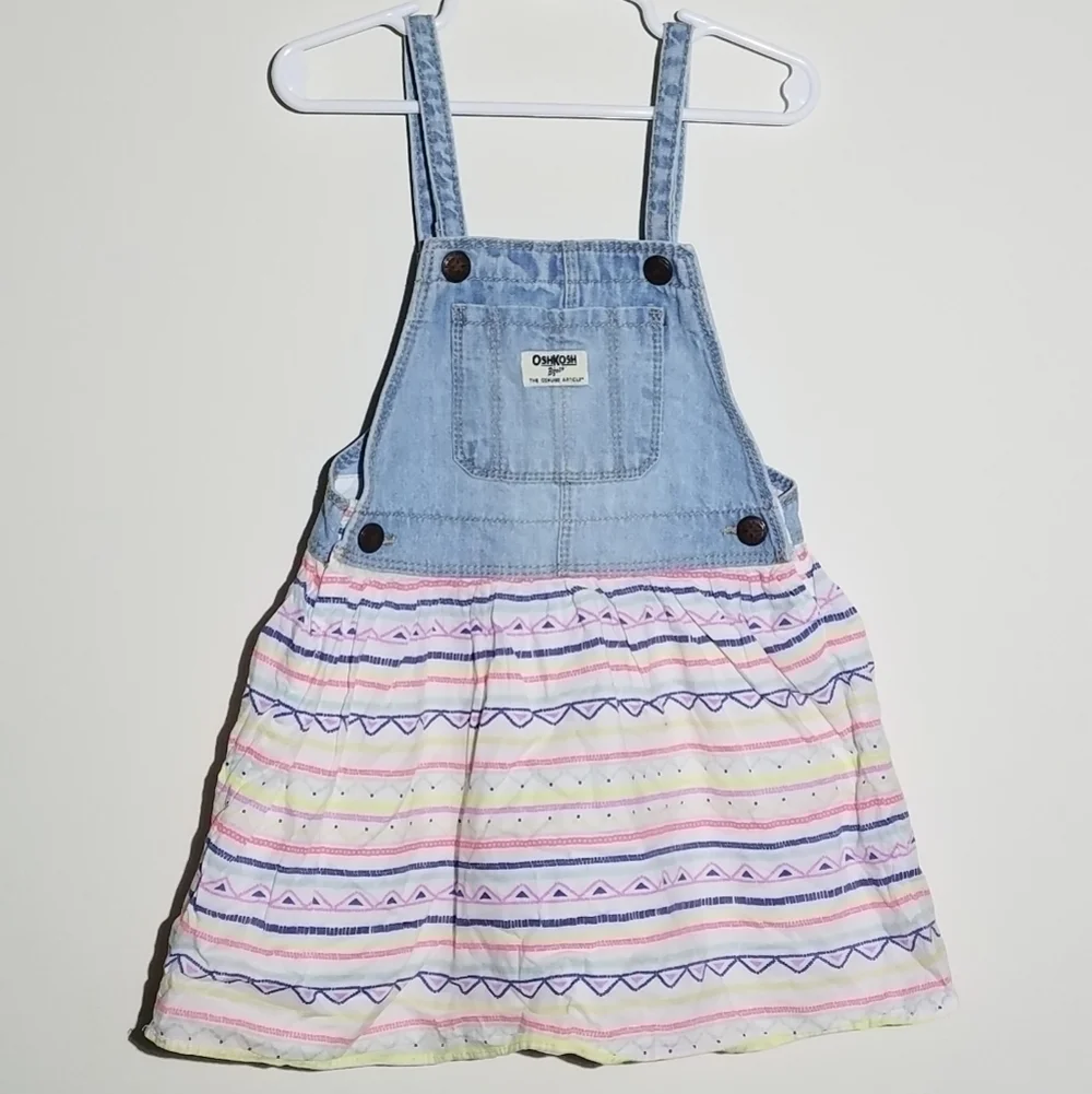 Oshkosh Denim Colorful Skirt Jumper 5T